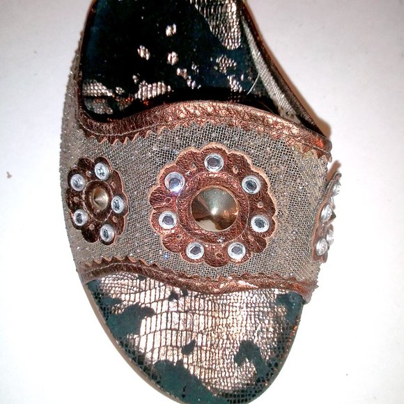 Dezario Italian Stacked Heel Mules Size 41 - Picture 8 of 13